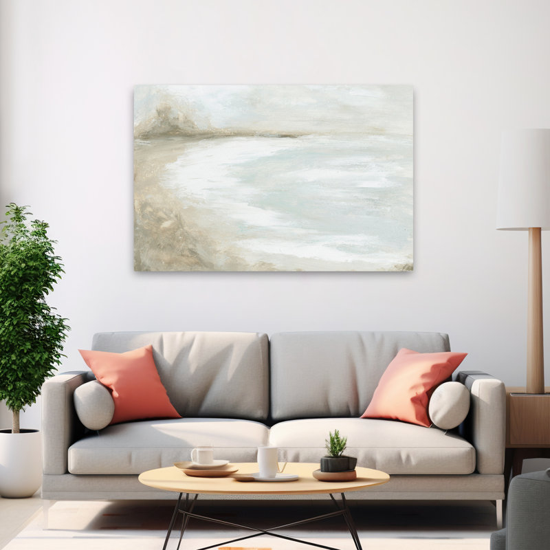 Brise - paysages côtiers, art blanc neutre, H 40 po x l 60 po