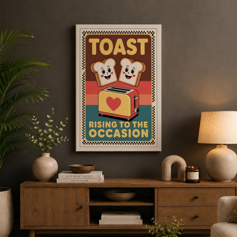 Rising to the Occasion Retro - Wrapped Canvas, 18x12 - 45.7 x 30.5 cm, Taupe Border