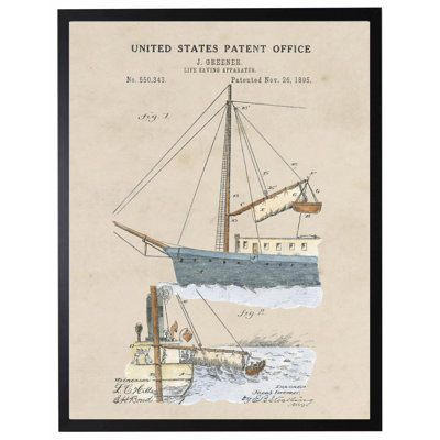Life Saving Apparatus Patent in Black Frame