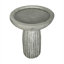 Baignoire autoportante pour oiseaux avec piédestal en béton gris, 24,4 po de hauteur