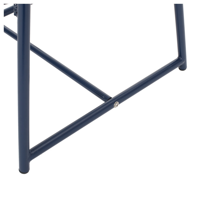 Ensemble de conversation d'extérieur 3 pièces avec cadre en fer durable bleu marine