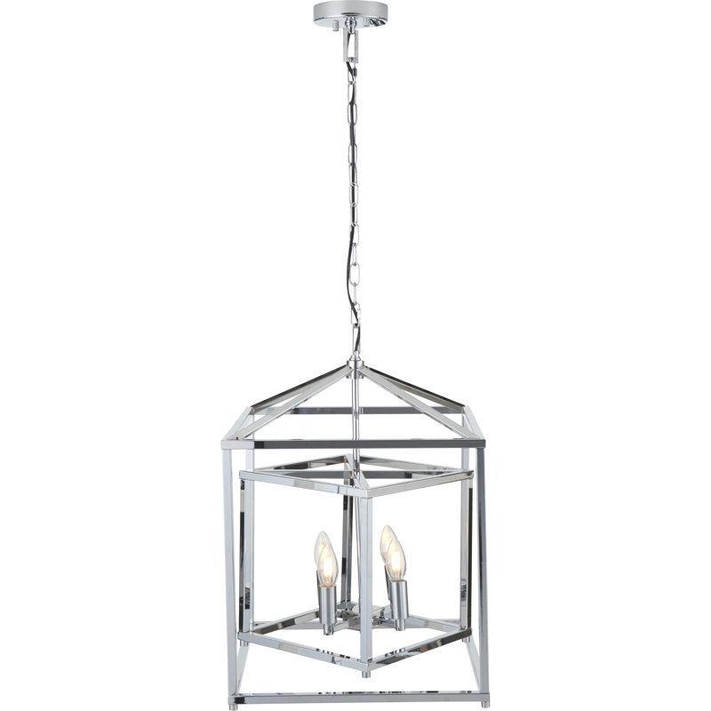 Anis 4-Light Lantern Chandelier, Chrome