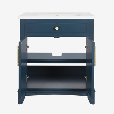 27.8" Bathroom Cabinet, Only Cabinet, Blue