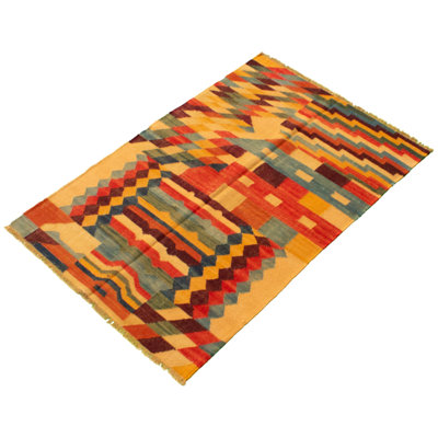 One-of-a-Kind 4' X 6'3" New Age Wool Area Rug in