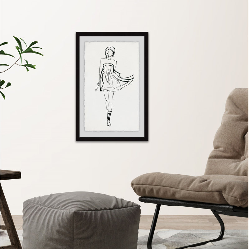 «Fun and Flirty», reproduction de peinture acrylique encadrée, H 18 po x l 12 po