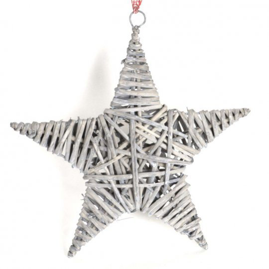 Sculpture willow star Luca, H 10,6 po x l 10,6 po x P 1,2 po, Gris