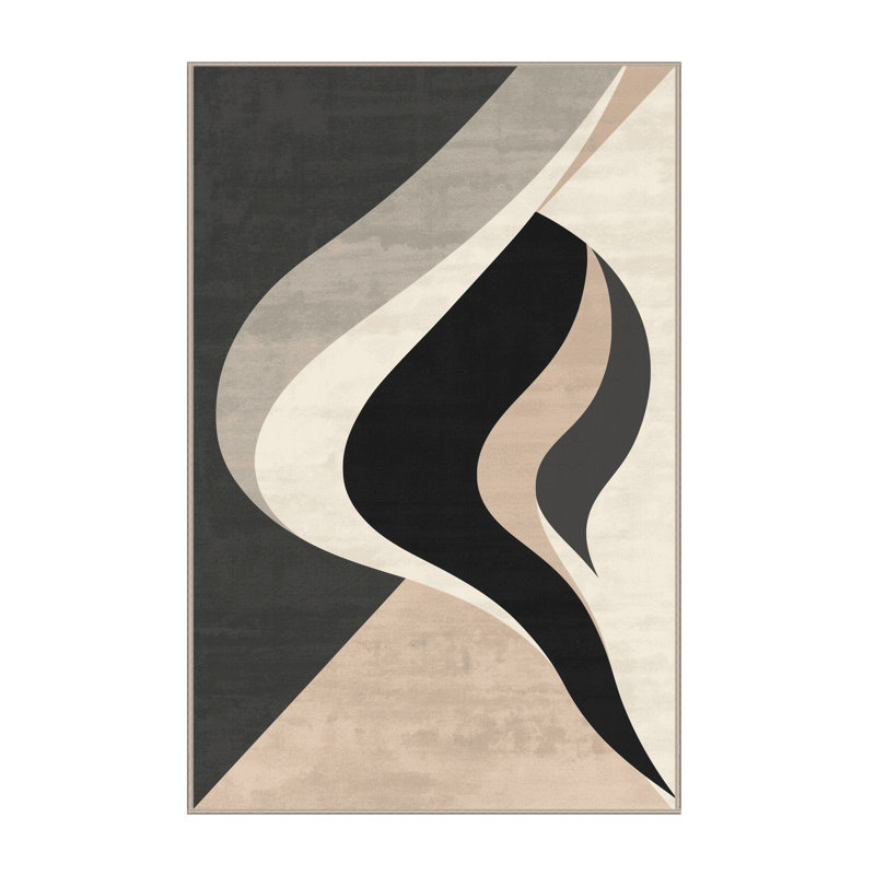 Tapis gris lavable à la machine Kymani, 7 x 9