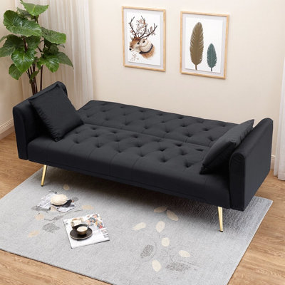 Canapé-lit 71 po en velours convertible American Retro | Canapé-lit réglable à 3 niveaux pour petit salon, chambre à coucher et bureau