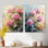 Hydrangeas in the Clover Field I - Hydrangea, ensemble de 2 impressions murales en métal