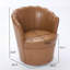 Fauteuil pivotant de luxe avec base en métal pivotant à 360 °, cuir fleur véritable, conception cannelée incurvée pour le bureau à domicile et les sièges d'appoint-1847766371