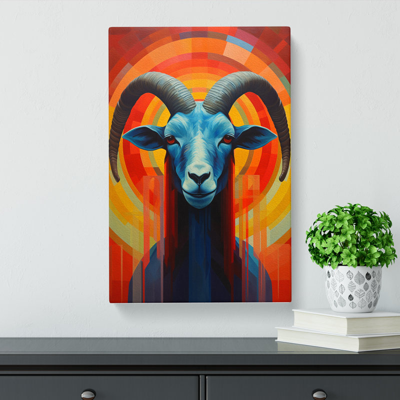 Goat Constructivism No.3 - Wrapped Canvas, 76cm H x 50cm W x 3cm D