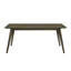 Ensemble de salle à manger 7 pièces de style Mid-Century moderne, table rectangulaire avec 6 chaises rembourrées beiges, finition noyer foncé