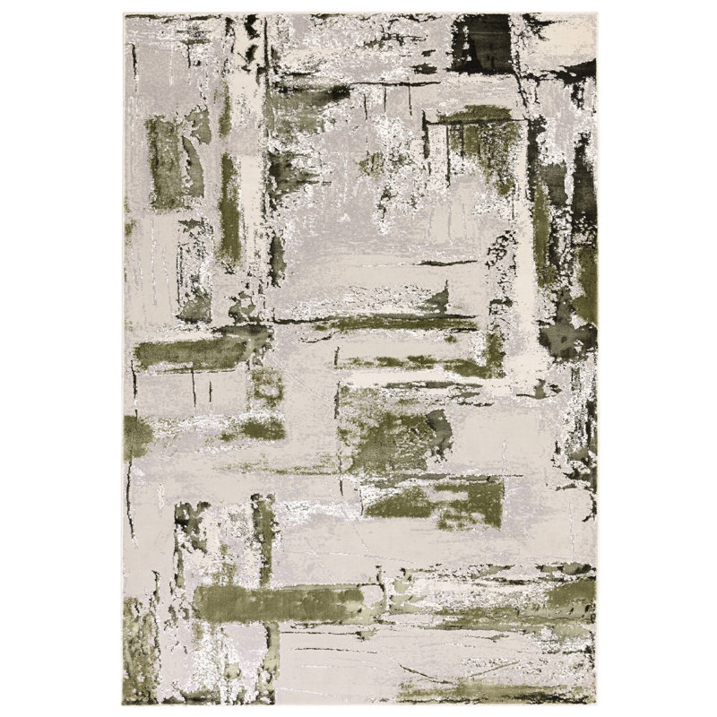 Asiatic Stellar Abstract Green Rug, Rectangle 120 x 170 cm