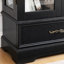 Armoire vitrée rétro en verre rétro avec 3 tablettes, tiroir spacieux et éclairage à DEL intégré, noir, pour des souvenirs à 360 degrés éclairés, taille compacte réglable, bureau
