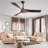 52 Inch Modern Ceiling Fan With 3 ABS Blades Remote Control Reversible DC Motor Without Light For Living Room