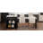 82.7 Inch Kitchen Island With Extendable Dining Table For 4-6 Person,Faux Mable Kitchen Table With Double-Sized Storage,Power Outlet,Kitchen Island With Storage 2 Drawers 2 Side Open Shelves,Black