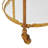 Crockett Brass Metal Rolling 2 Mirrored Shelves Bar Cart with Wheels and Handle 19" x 18" x 31"