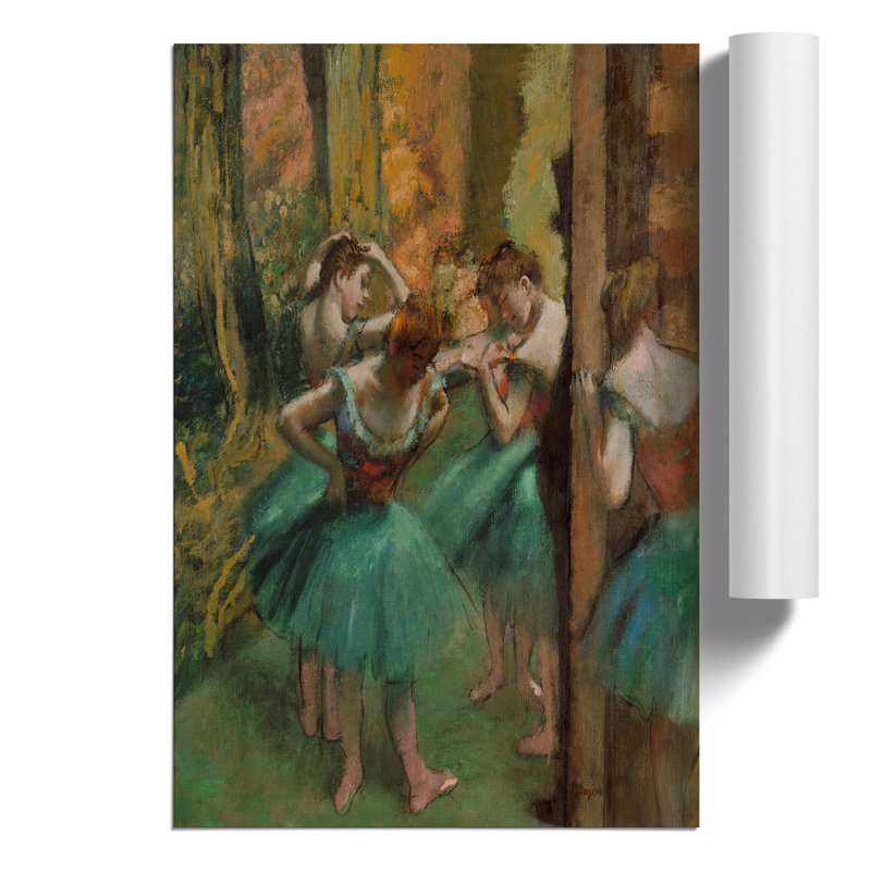 Ballet Ballerina Dancers in Green by Edgar Degas - Frameless Print, 59cm H x 42cm W x 0.1cm D