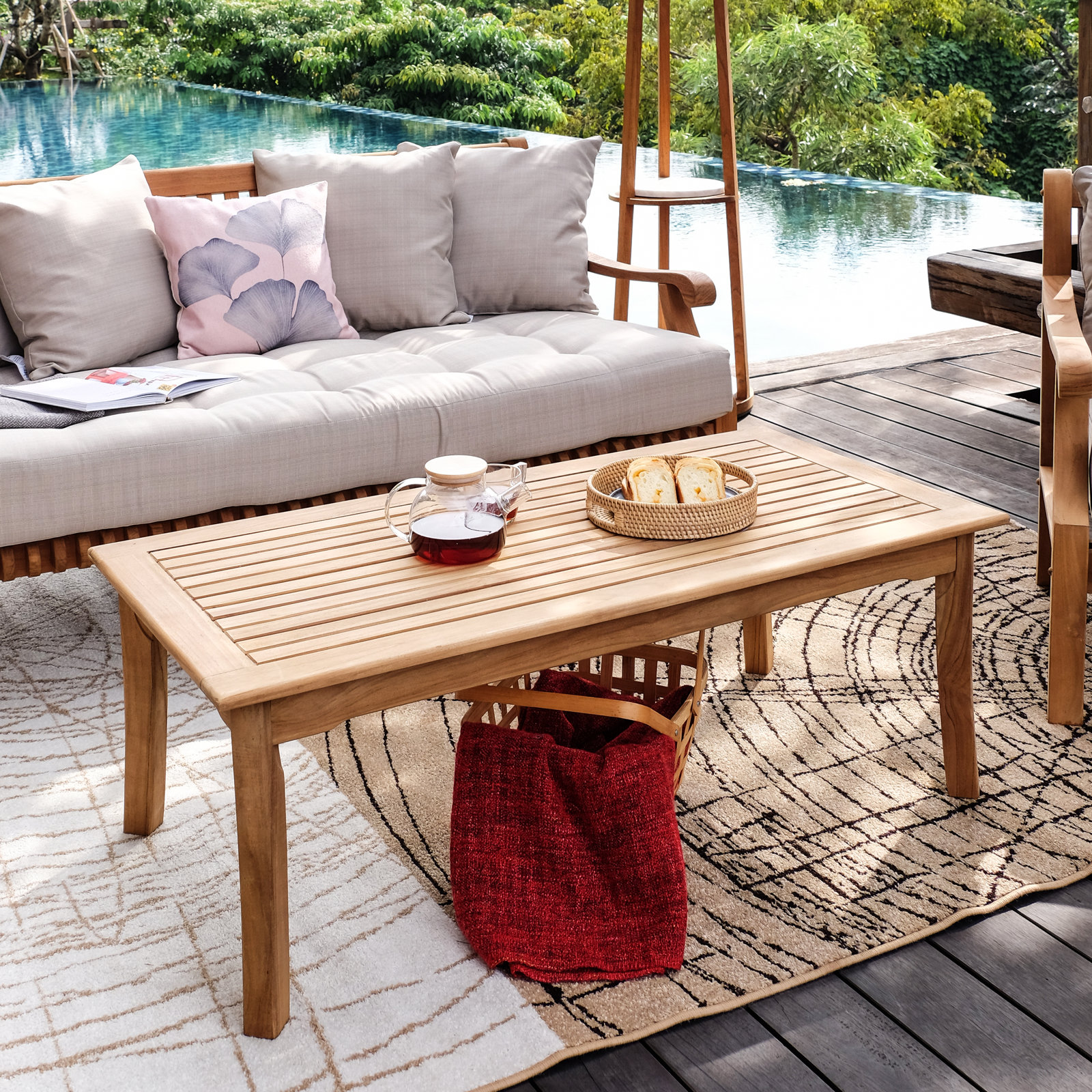 Mabrey 5-Person Teak Complete Patio Set