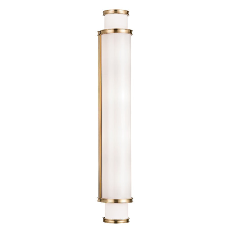 Barre d'éclairage de salle de bain 4 lumières Malcolm, Laiton vieilli