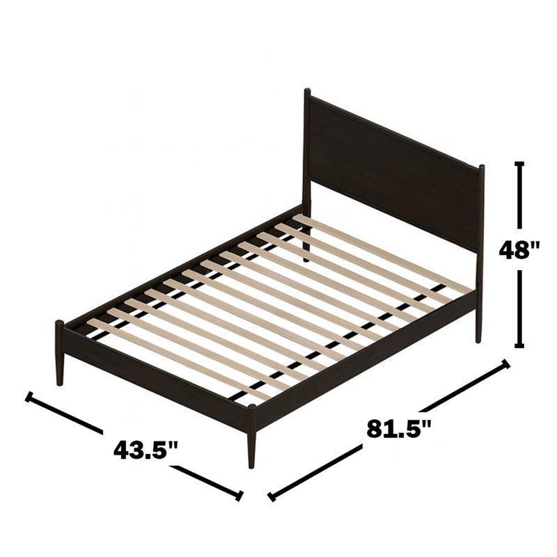 Lit plateforme Mid-Century, Simple, Noir