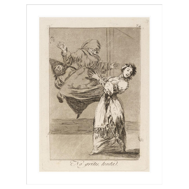 No grites tonta. (Don’t scream stupid.) by Francisco de Goya -Framed Giclee Print, 41.5" H x 31.49" W