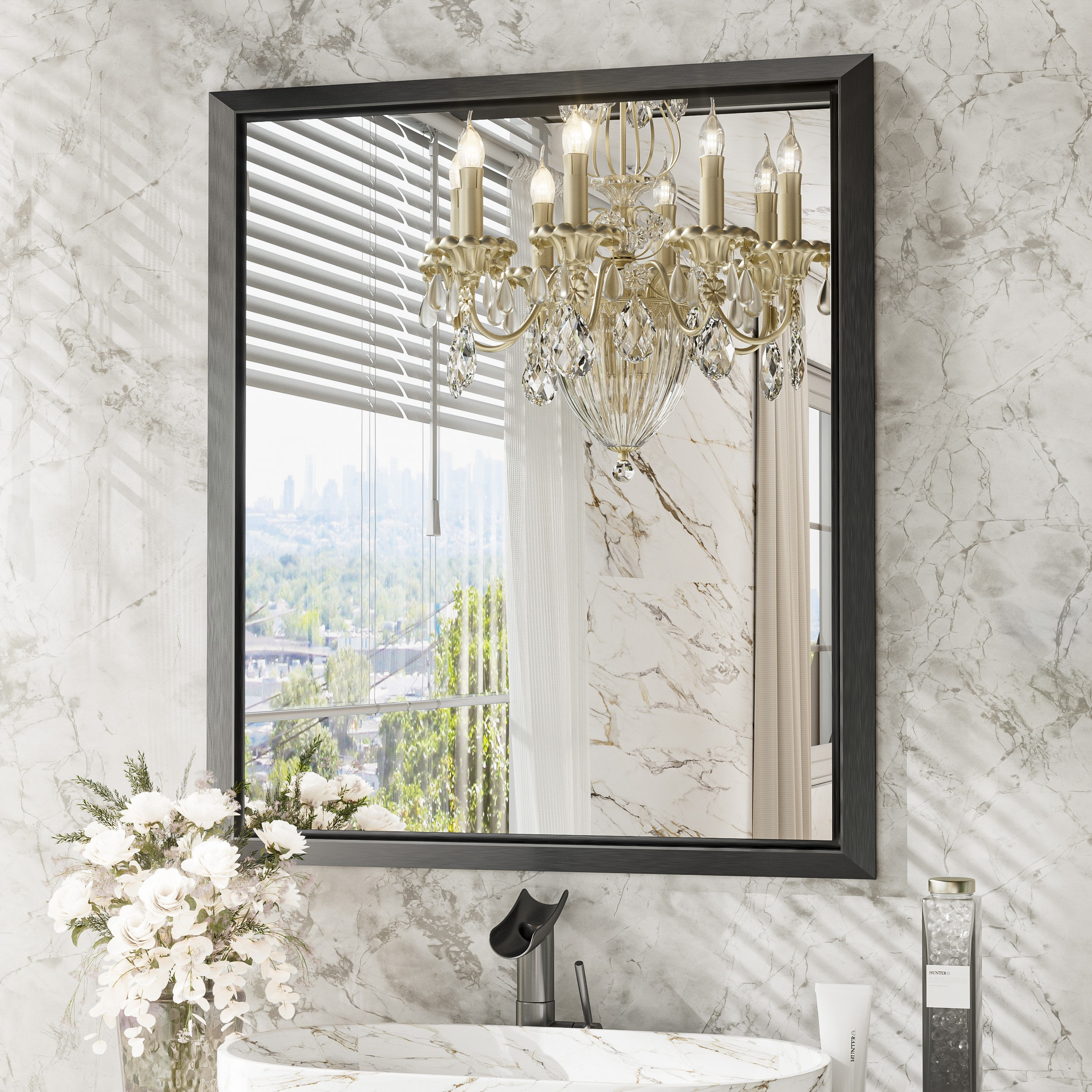 Decorative bathroom wall mirrors discount