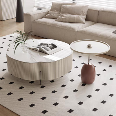Cream wind petal set end table