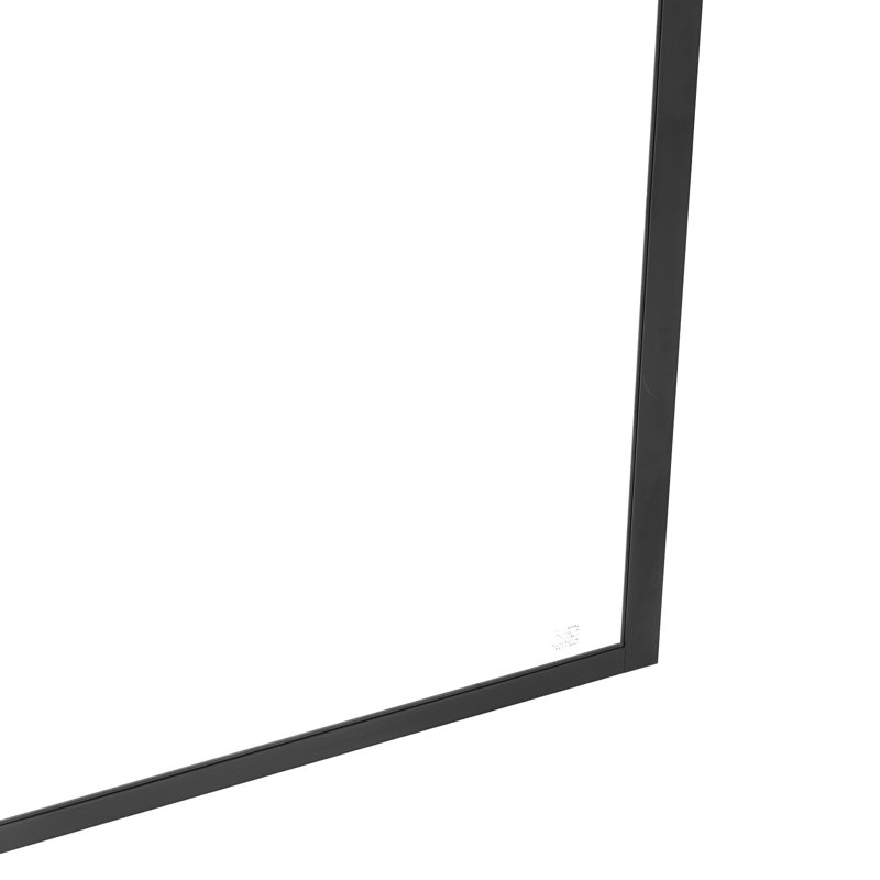 Fixed Glass Shower Panel, 34 x 73.6 in Semi-Framed Fixed Shower Screen, 5/16 in Thick Clear Tempered Glass Door with Bottom Seal Strip and Hardware, Easy to Clean, for Bathroom, Matte Black