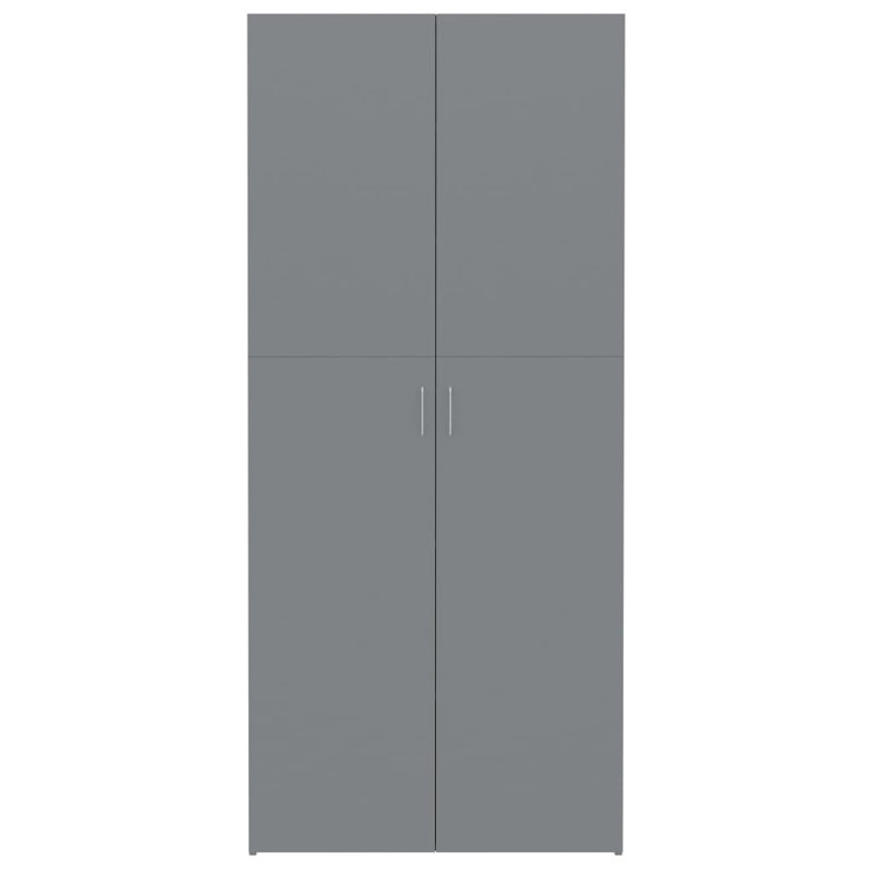 Armoire de rangement pour chaussures 24 paires, Gris à haute brillance