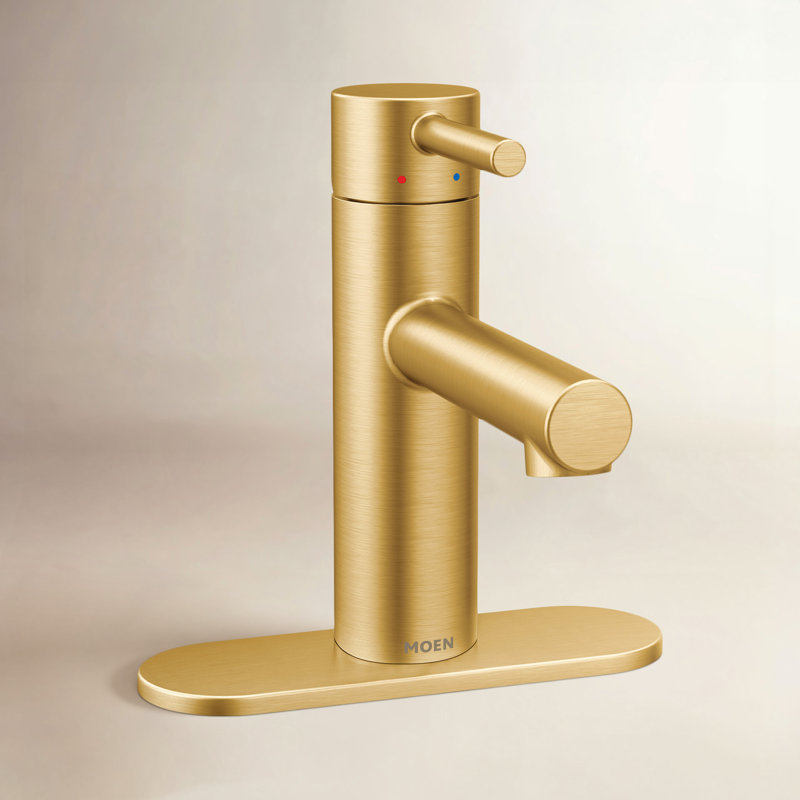 Aligner le robinet de salle de bains monotrou avec l'ensemble de vidange, Or brossé
