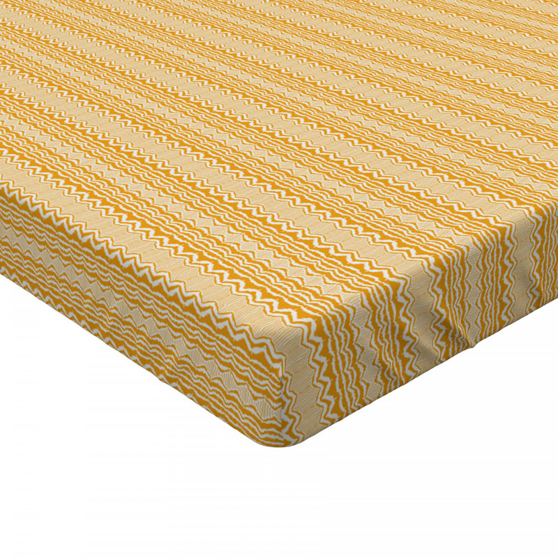 Microfiber Fitted Sheet, Full Fitted Sheet, Yellow Striped