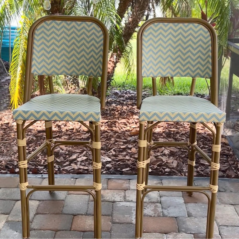 Tabouret de bar 46,46 po Forshee, Bleu clair