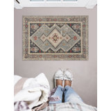 Ambrah Oriental Ivory/Blue Area Rug