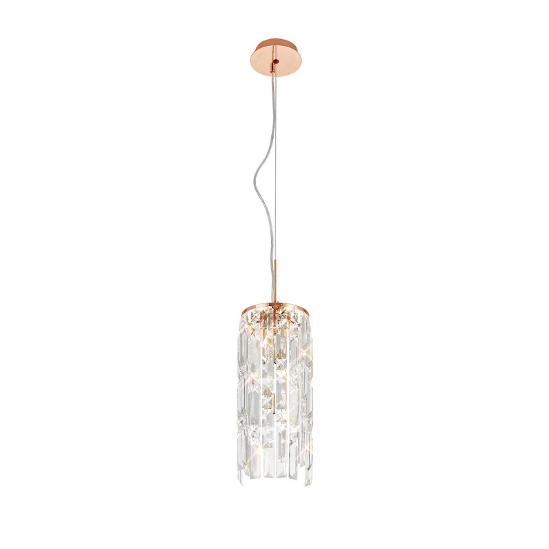 2 - Light Crystal Chandelier, Antique Brass