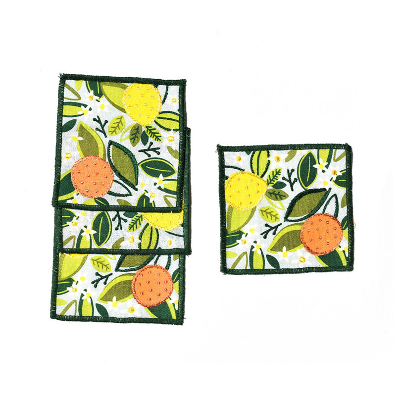 Ensemble de 4 serviettes à imprimé citron