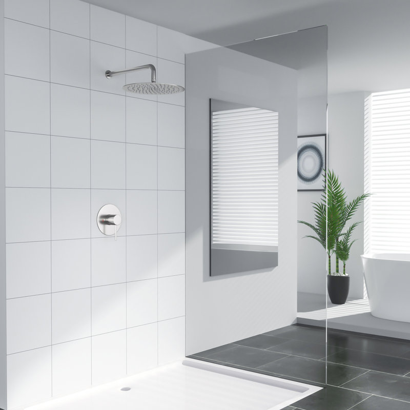 Complete Shower System with Rough in-Valve, Brushed Nickel
