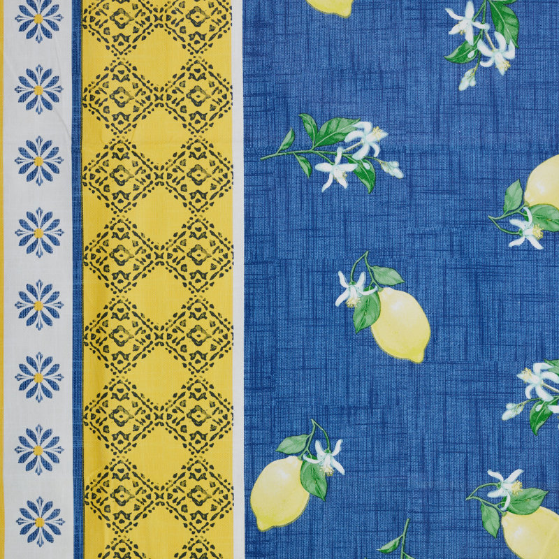 Lemon Bliss 100% Vinyl Tablecloth 52"x52"