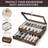 Pocket Knife Display Case For Collection Of 17-23 Folding Knife, Pocket Case Knife With Acrylic Top, Two-Tier Knife Organizer Storage Box, Walnut