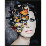 Madame Butterfly 1 by Jeff Schaub - Floater Frame Painting on Canvas