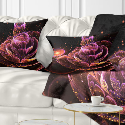Coussin lombaire fleur d’art floral fractal