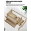 Meuble-lavabo en bois d'hévéa crème avec lavabo en céramique