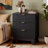 Fluted 3 -Drawers Dresser For Bedroom With Dresser Organizer, 23.6''W Wood Wide Chest of Drawers ,Nightstand-1287117294