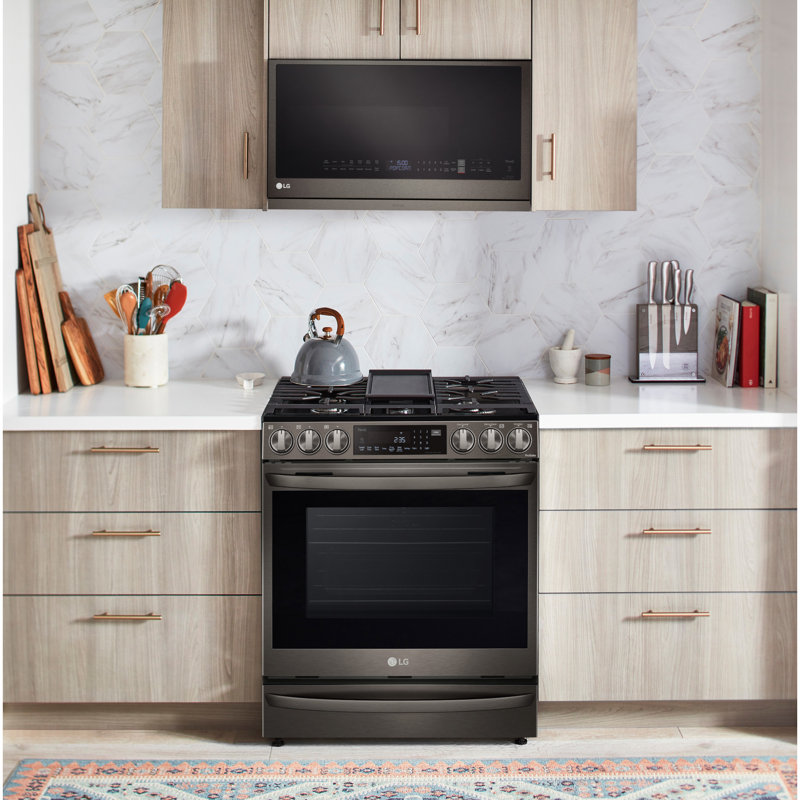LG 2.1 cu. ft. Smart Over-the-Range Microwave with ExtendaVent 2.0 & EasyClean, Black Stainless Steel
