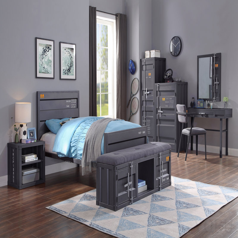Garde-robe à 1 porte en bronze industriel avec serrure à contenant
