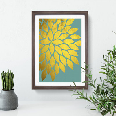 Abstract Leaves No.1 Gold - Framed Print