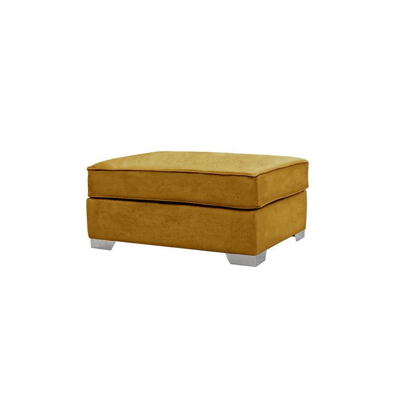 Quade 93cm Wide Velvet Rectangle No Pattern Standard Ottoman, Mustard