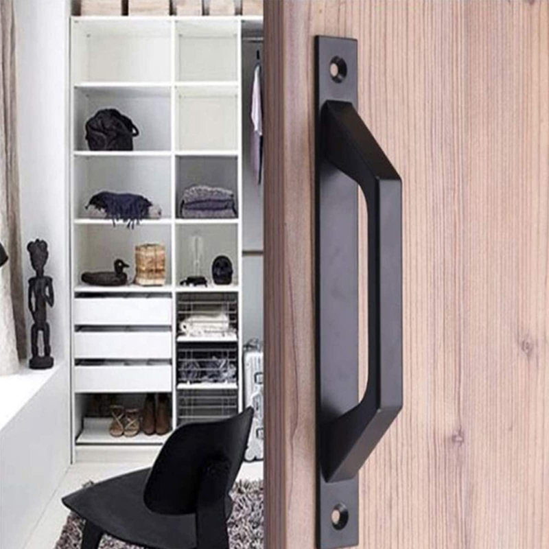 4 pièces Poignée de porte de grange coulissante en acier au carbone 19,6 cm