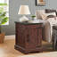 Table d'appoint pour canapé avec porte de grange et tablette de rangement réglable-187336868