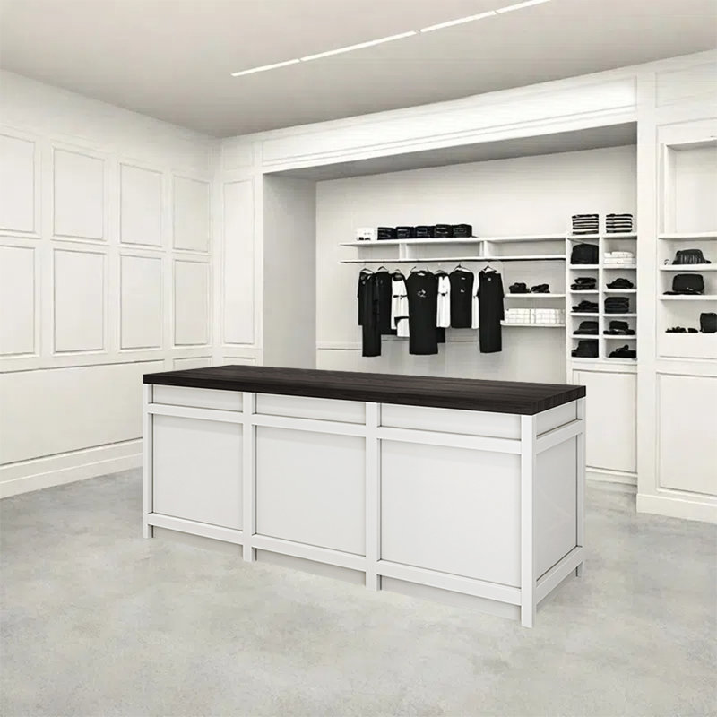 Modern Front Desk with Lockable Drawers, Keyboard Tray, Open and Closed Storage, Sturdy Computer Table, No Assembly Required